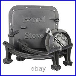 Barrel Camp Stove Made Of Heavy-Duty Cast-Iron Light Weight & Portable 36/55 Gal