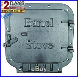 Barrel Stove Kit Door Leg Steel Drum Wood Heater Fireplace Converter Cast Iron