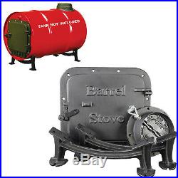 Barrel Stove Kit Door Leg Steel Drum Wood Heater Fireplace Converter Heavy-Duty