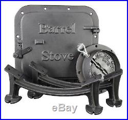 Barrel Stove Kit Vogelzang BSK1000 Cast Iron Wood Burning Convert Steel Drum