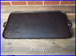 Big Antique Cast Iron Long Griddle 27 x 13, restored