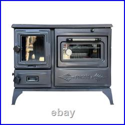 Black Cast Iron Wood Stove with Oven Farmhouse Cooker Fireplace Heater