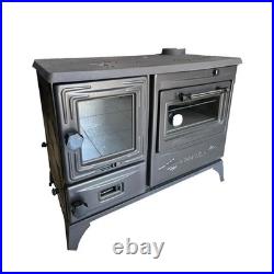Black Cast Iron Wood Stove with Oven Farmhouse Cooker Fireplace Heater