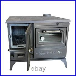 Black Cast Iron Wood Stove with Oven Farmhouse Cooker Fireplace Heater