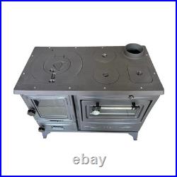 Black Cast Iron Wood Stove with Oven Farmhouse Cooker Fireplace Heater