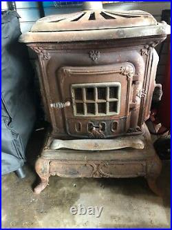 Black cast iron vintage stove