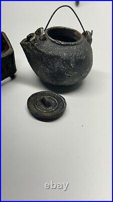 Boyd's Bears MINI CAST IRON CAMPFIRE SET pit stove pots pans