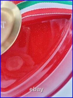Brandani Italy HEART Shaped RED Glitter Cast Iron Dutch Oven 4qt Valentines Day