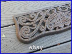 Bridge Beach Company Cast Iron Stove Plate Panel Bridge Beach And Co Antique USA Bridge Beach Company Cast Iron Stove Plate Panel Bridge Beach And Co Antique USA
