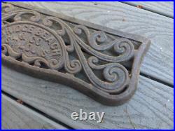 Bridge Beach Company Cast Iron Stove Plate Panel Bridge Beach And Co Antique USA Bridge Beach Company Cast Iron Stove Plate Panel Bridge Beach And Co Antique USA