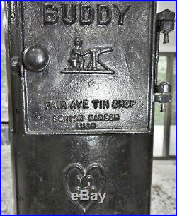 Buddy #200 Cast Iron Coal Wood Stove Railroad Caboose Heater Vtg Antique Rare