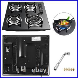 Built-in Gas Cooktop 4 Burners Gas hob/Stove Tempered Glass Gas range 23'