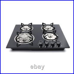 Built-in Gas Cooktop 4 Burners Gas hob/Stove Tempered Glass Gas range 23'