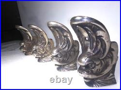 CAST IRON DOLPHIN STOVE LEGS FEET Set Of 4 FANCY BEAUTIFUL