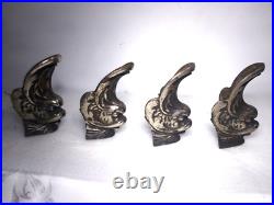 CAST IRON DOLPHIN STOVE LEGS FEET Set Of 4 FANCY BEAUTIFUL