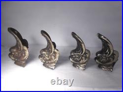 CAST IRON DOLPHIN STOVE LEGS FEET Set Of 4 FANCY BEAUTIFUL