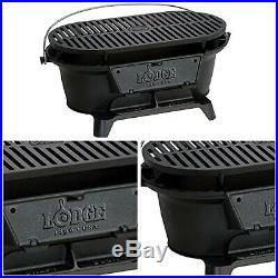 CAST IRON GRILL Pre-Seasoned Charcoal Stove Cooking Hibachi Outdoor Camping Picn