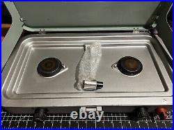 COLEMAN CASCADE 3-in-1 Stove Incl Cast Iron Grate, Grill Pan, & Griddle. EUC