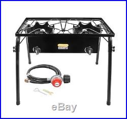CONCORD Double Burner Outdoor Stand Stove Cooker with Regulator Brewing Supply