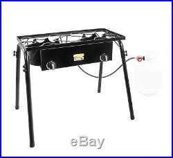 CONCORD Double Burner Outdoor Stand Stove Cooker with Regulator Brewing Supply