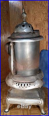C. Emrich FLORENCE HOT BLAST No 77 Pot Belly Antique Cast Iron Stove Use/Restore
