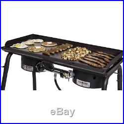Camp Chef Deluxe Cooking Griddle Covers 2 Burners On 2 Burner Stove 32x15 Steel