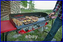 Camp Chef Deluxe Griddle Covers 2 Burners On 2 Burner Stove Cast Iron