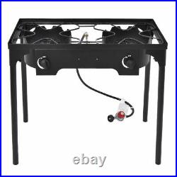 Camping Double Burner Gas Propane Cooker Stove Stand Activity Picnic BBQ Grill