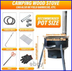 Camping Firewood Stove, Cast Iron Outdoor Wood Burning Stove Portable Detachable