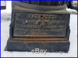 Cast Iron Antique Small 1924 Chestnut Coal Black Barrel Stove Burner Handle