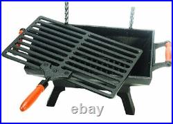 Cast Iron BBQ Grill Heavy Duty Tabletop Small Charcoal Stove Smoker Hibachi Mini