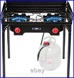 Cast Iron Double-Burner Outdoor Gas Stove 150 000 BTU Portable Propane Co