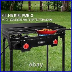 Cast Iron Double-Burner Outdoor Gas Stove 150 000 BTU Portable Propane Co