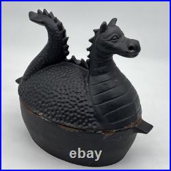 Cast Iron Dragon Steamer Humidifier Diffuser For Wood Stove Or Fireplace Rusty