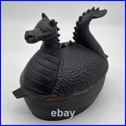 Cast Iron Dragon Steamer Humidifier Diffuser For Wood Stove Or Fireplace Rusty