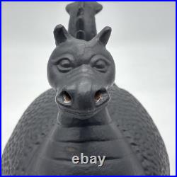 Cast Iron Dragon Steamer Humidifier Diffuser For Wood Stove Or Fireplace Rusty