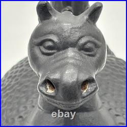 Cast Iron Dragon Steamer Humidifier Diffuser For Wood Stove Or Fireplace Rusty