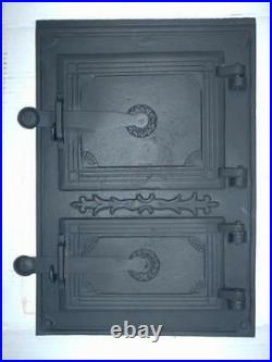 Cast Iron Fire Door Clay Bread Oven Pizza Stove Quality Silver (PW) 39 x 27
