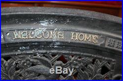 Cast Iron Fireplace Stove Heater Front Birds Flowers Welcome Home Home Hearth