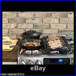 Cast Iron Griddle Lodge Reversible Stove Grill Skillet Vintage Style Grilling