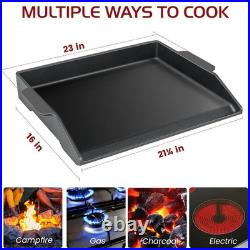 Cast Iron Griddle for Gas Grill Stove Top Plate Universal Flat Griddle Insert