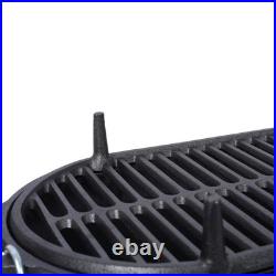 Cast Iron Hibachi Grill Portable Stove Charcoal Skillet for Outdoor BBQ Cooking