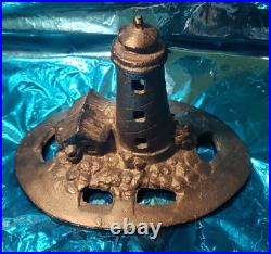 Cast Iron Lighthouse Wood Or Coal Stove Steamer/Humidifier Vintage