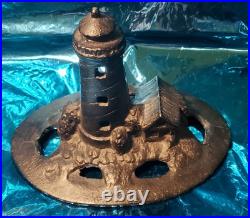 Cast Iron Lighthouse Wood Or Coal Stove Steamer/Humidifier Vintage