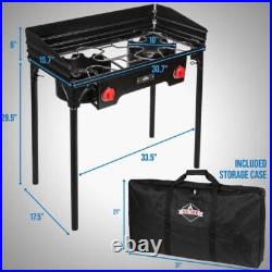 Cast Iron Outdoor Burner Dual Stove with Carrying Bag Cast Iron Outdoor Burner Dual Stove with Carrying Bag