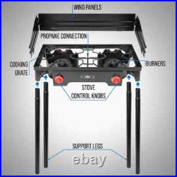 Cast Iron Outdoor Burner Dual Stove with Carrying Bag Cast Iron Outdoor Burner Dual Stove with Carrying Bag