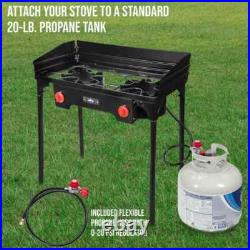 Cast Iron Outdoor Burner Dual Stove with Carrying Bag Cast Iron Outdoor Burner Dual Stove with Carrying Bag