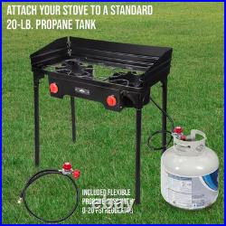 Cast Iron Outdoor Burner Dual Stove with Carrying Bag