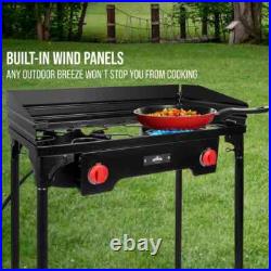 Cast Iron Outdoor Burner Dual Stove with Carrying Bag Cast Iron Outdoor Burner Dual Stove with Carrying Bag