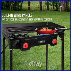 Cast Iron Outdoor Burner Dual Stove with Carrying Bag